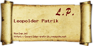 Leopolder Patrik névjegykártya